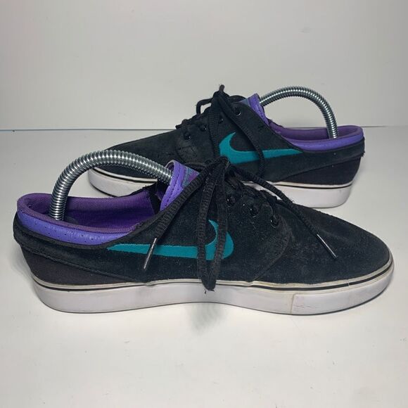 NIKE SB Stefan Janoski GS SZ 7 Y Black & Mint - Picture 1 of 7